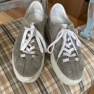 Rag & Bone grey suede platform sneakers